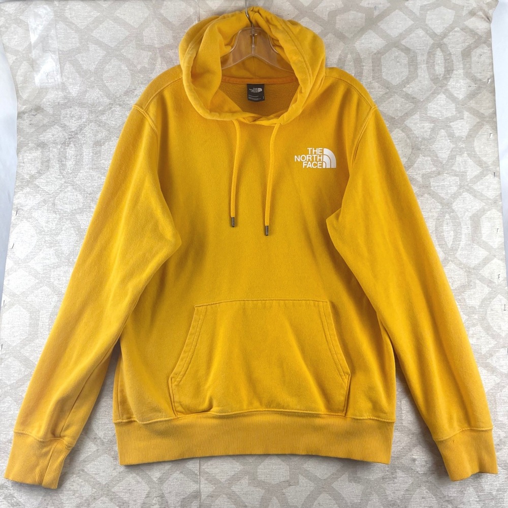 The North Face Box NSE Mens Yellow Graphic Logo Hoodie Small